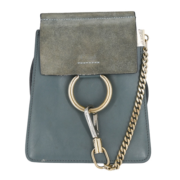 Chloe Blue Slate Faye Small Leather Bracelet Bag - Picture 1 of 16